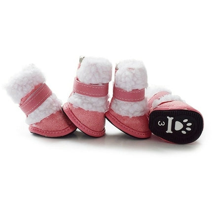 4pcs Set Winter Dog Snow Boots