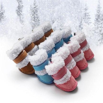 4pcs Set Winter Dog Snow Boots