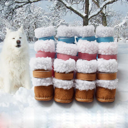 4pcs Set Winter Dog Snow Boots