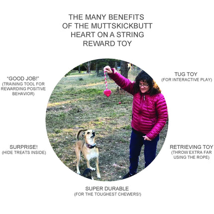 MKB Heart on a String Ultra-Durable Durable Rubber Chew Toy