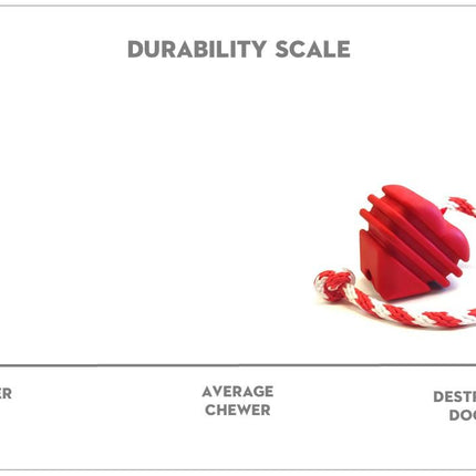 MKB Heart on a String Ultra-Durable Durable Rubber Chew Toy