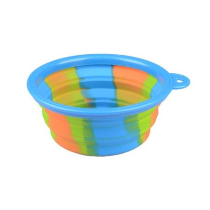 Colourful Camouflage Silicone Dog Bowl