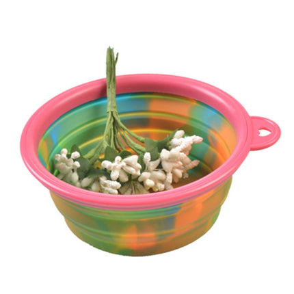 Colourful Camouflage Silicone Dog Bowl