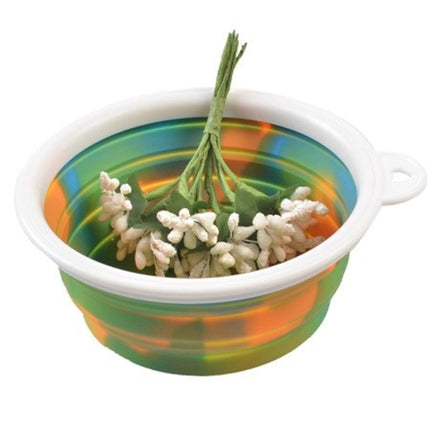 Colourful Camouflage Silicone Dog Bowl