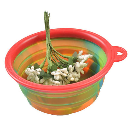 Colourful Camouflage Silicone Dog Bowl