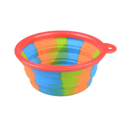 Colourful Camouflage Silicone Dog Bowl