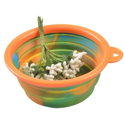 Colourful Camouflage Silicone Dog Bowl