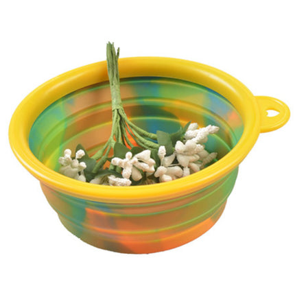 Colourful Camouflage Silicone Dog Bowl