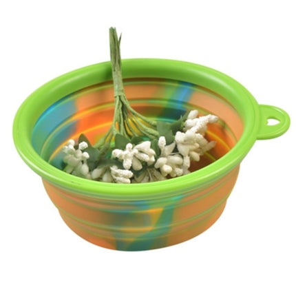 Colourful Camouflage Silicone Dog Bowl