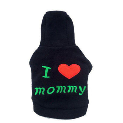 Cute I LOVE mommy Dog Sweater Hoodie