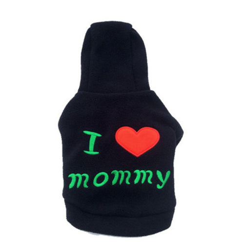 Cute I LOVE mommy Dog Sweater Hoodie