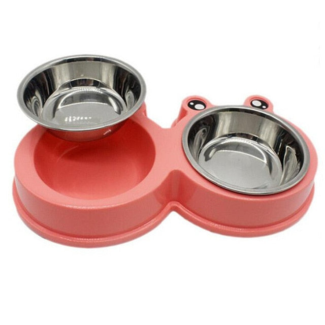 Dual Stainless Steel Dog Feeding Bowl
