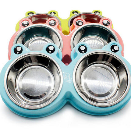 Dual Stainless Steel Dog Feeding Bowl