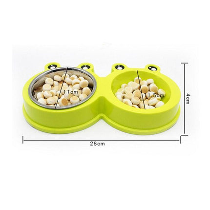 Dual Stainless Steel Dog Feeding Bowl