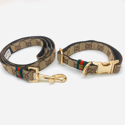 Luxury Fashion Designer Monogram Collar, Bow Tie And Leash