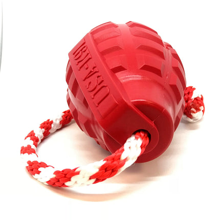 USA-K9 Grenade Durable Rubber Chew Toy & Tug Toy