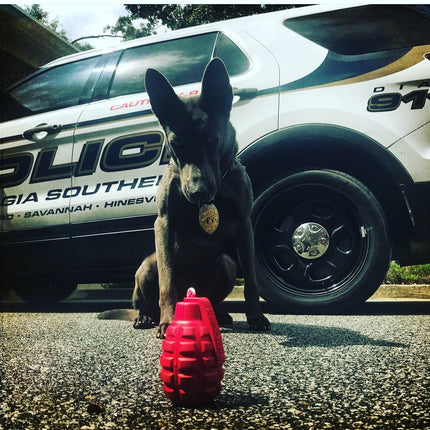 USA-K9 Grenade Durable Rubber Chew Toy & Tug Toy