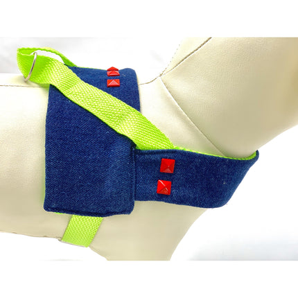 Navy Denim & Neon Easy Wear, No Chock Dog Harness