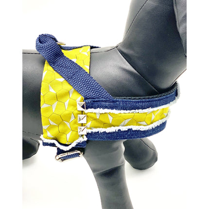 Mustard Honeycomb Denim Dog Harness