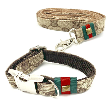 Luxury Fashion Designer Monogram Collar, Bow Tie And Leash