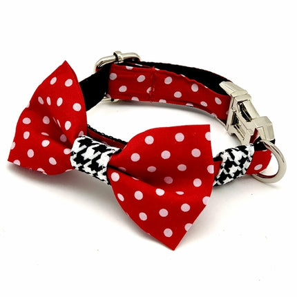 Red Rolka Houndstooth Collar Bow Tie Set