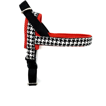 Red Houndstooth Dog Harness