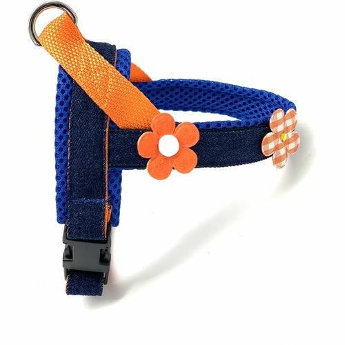 Summer Orange Flowers Denim Harness