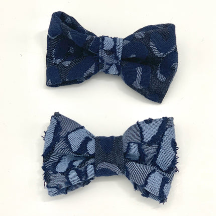 Denim Dog Collar & Bow Tie Set