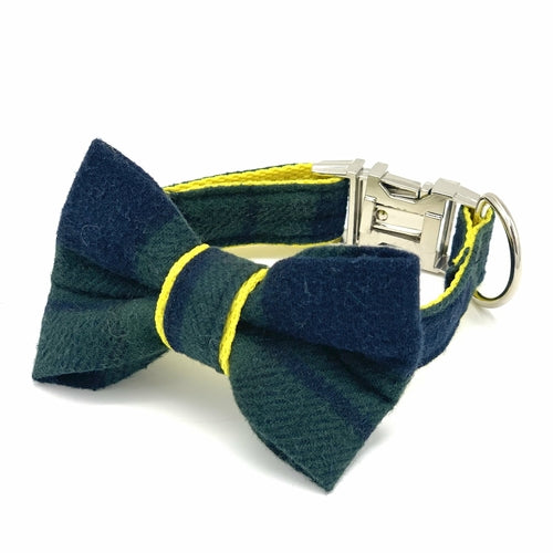 Classic Tartan Dog Collar Bow Tie Set