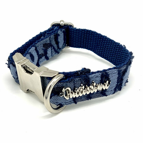 Light Denim Dog Collar & Bow Tie Set