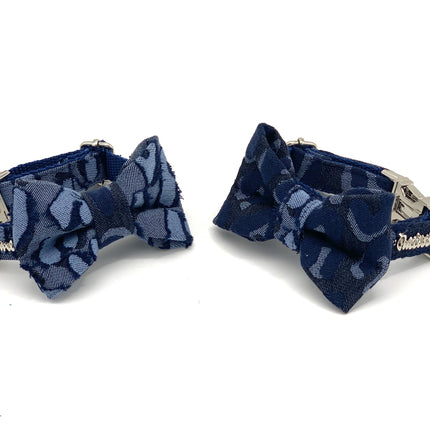 Denim Dog Collar & Bow Tie Set