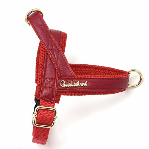 Red Leather One-Click Harness