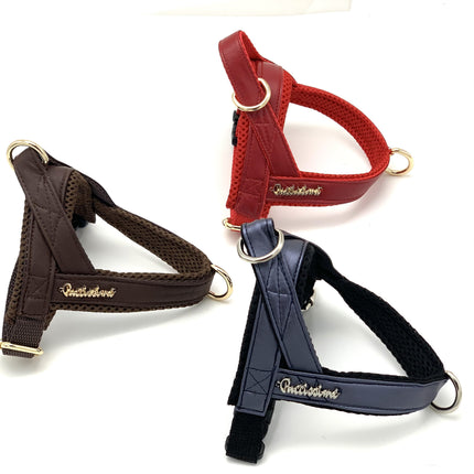 Metallic Grey Leather One-Click Harness