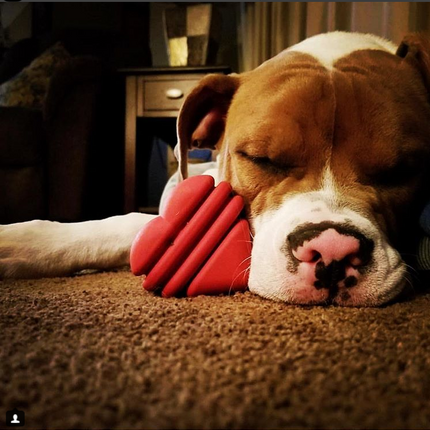 MKB Heart on a String Ultra-Durable Durable Rubber Chew Toy