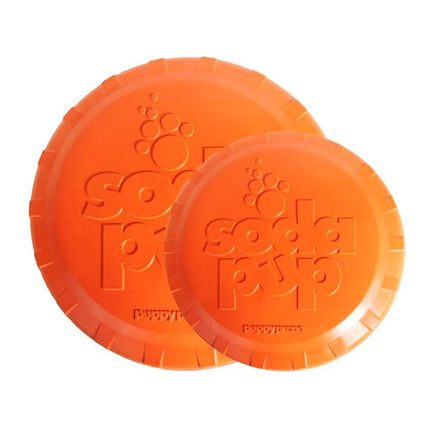 SP Bottle Top Flyer Durable Rubber Retrieving Frisbee - Orange Squeeze