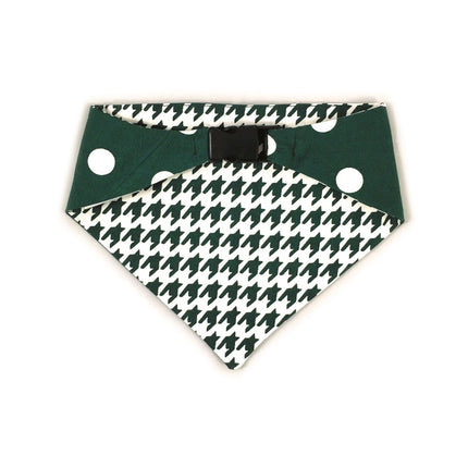 Uptown Pups Reversible Bandana - Dark Green