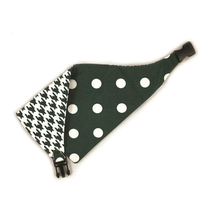 Uptown Pups Reversible Bandana - Dark Green