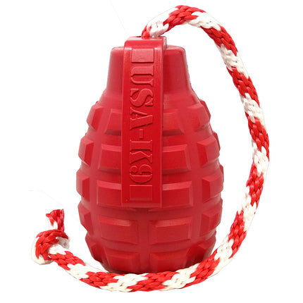 USA-K9 Grenade Durable Rubber Chew Toy & Tug Toy