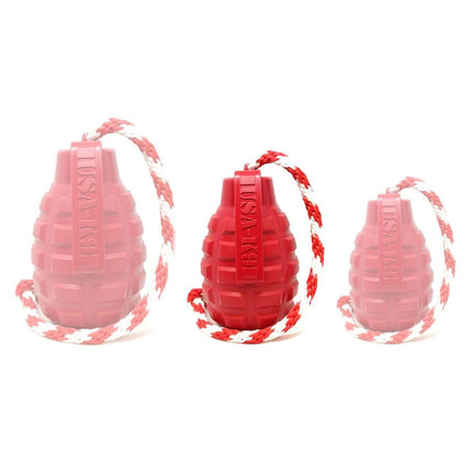 USA-K9 Grenade Durable Rubber Chew Toy & Tug Toy