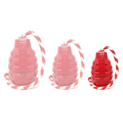 USA-K9 Grenade Durable Rubber Chew Toy & Tug Toy