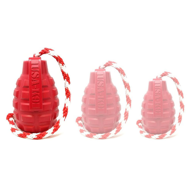 USA-K9 Grenade Durable Rubber Chew Toy & Tug Toy