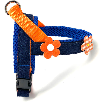 Summer Orange Flowers Denim Harness