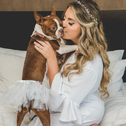 White Bridal Dog Tutu Skirt