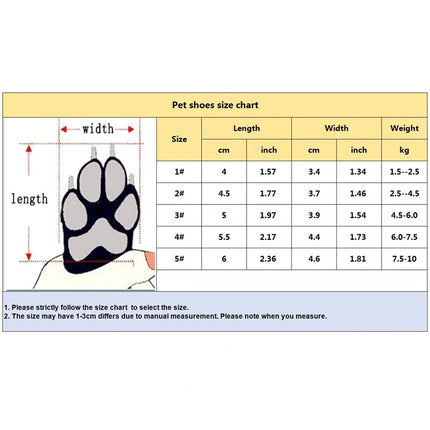 4pcs Set Winter Dog Snow Boots