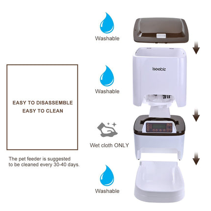 Lseebiz Automatic 6L Dog Feeder with Voice Recording